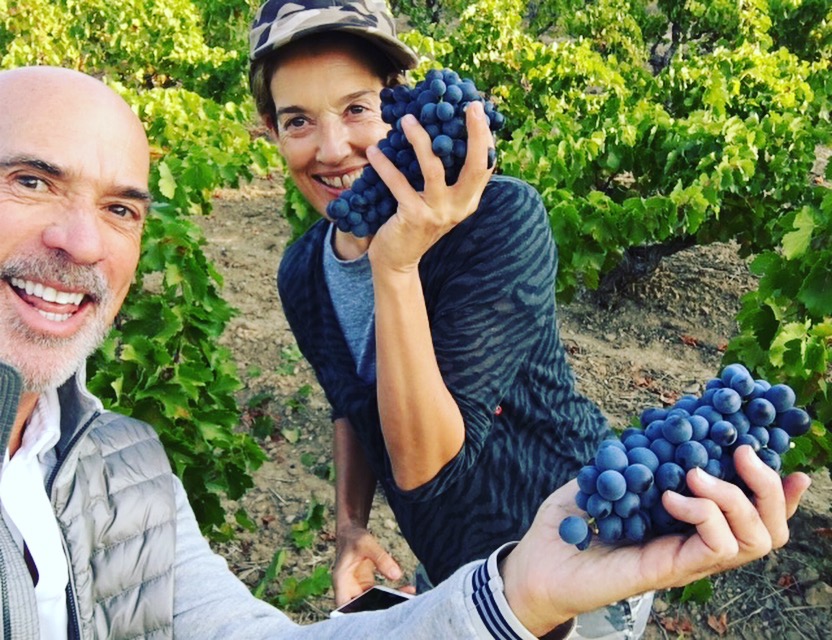 Chris and Nicolle during harvest season